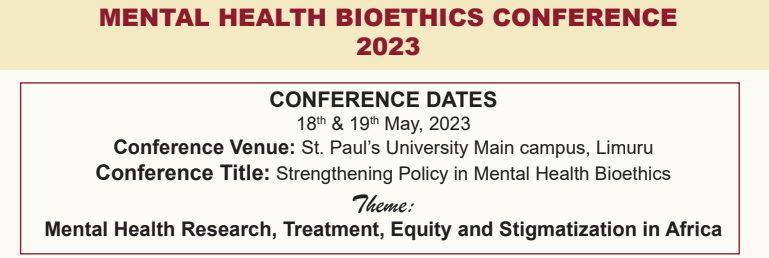 THE AFRICA BIOETHIC NETWORK CONFERENCE